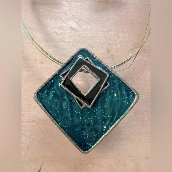 French artisanal green jewerly set - Picture 4 of 4